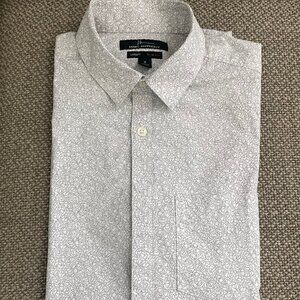 Marc Anthony Luxury Printed  Short Sleeve Button Down